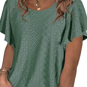 T-shirt d&rsquo;été à manches courtes et col rond pour femme