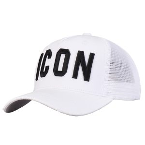 Casquette en coton et maille avec icône brodée pour homme et femme