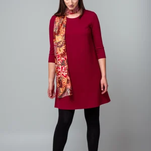 Foulard long imprimé oriental en tons chauds