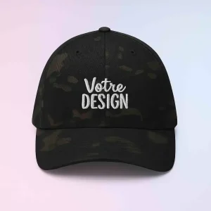 Casquette camouflage noir brodée personnalisée