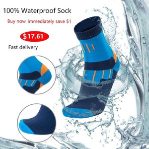 Chaussettes de ski en fibre de bambou étanche