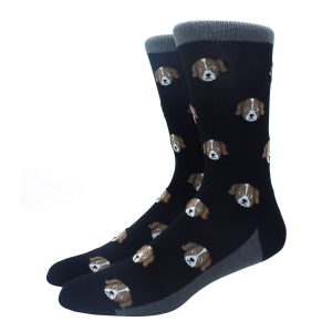 Chaussette motif tête de chien