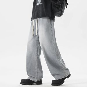 Jean Large Gris Clair Homme