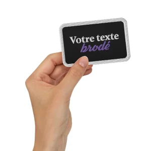 Patch brodé personnalisé texte rectangle