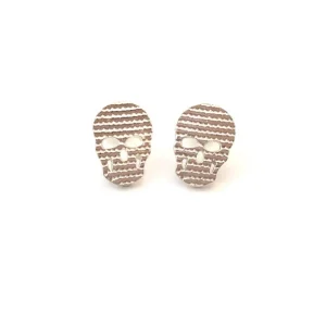 Boucles d'oreilles CR04 crâne en argent texturé