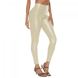 Legging Simili Cuir Beige