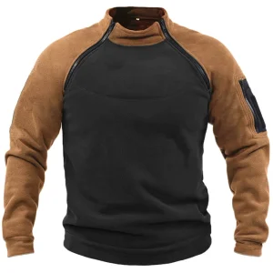 Pull polaire homme thermique avec fermeture à zipper