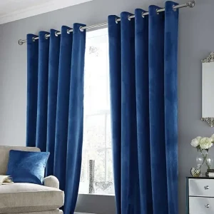 Rideau thermique polaire en velours bleu royal 150 x 250 cm