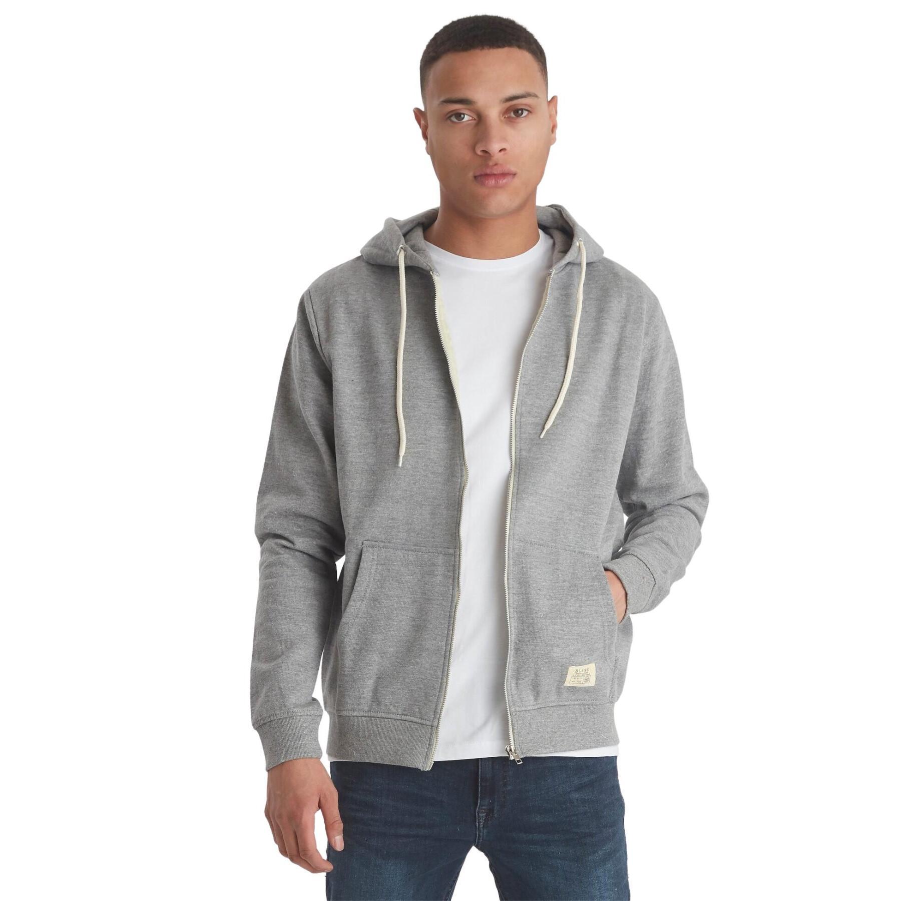 Sweat zippé Blend gris clair